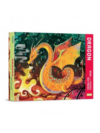 Book & Giant Puzzle - Dragons - 100 Pieces