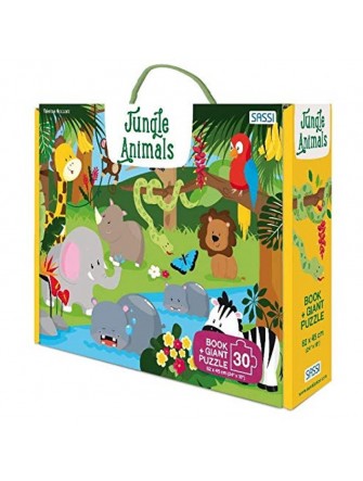 Giant Puzzle And Book - Jungle Animals - N.E. 2020