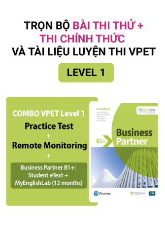 Trọn bộ VPET Thi tại nhà có giám thị từ xa LV1 + Thi thử + Ebook Business Partner B1+