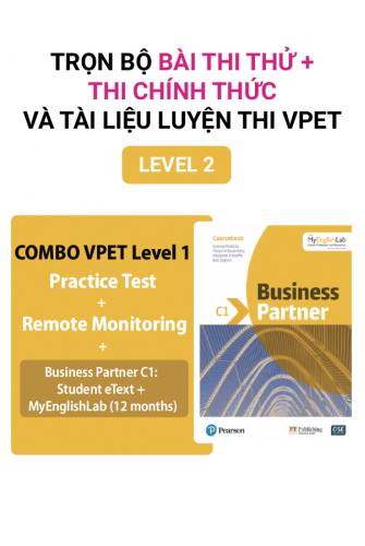 Trọn bộ VPET Thi tại nhà có giám thị từ xa LV2 + Thi thử + Ebook Business Partner C1