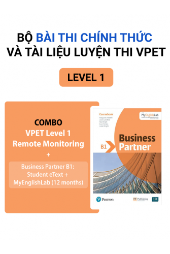 Trọn bộ VPET Thi tại nhà có giám thị từ xa LV1 + Ebook Business Partner B1