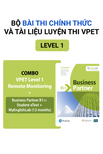 Trọn bộ VPET Thi tại nhà có giám thị từ xa LV1 + Ebook Business Partner B1+